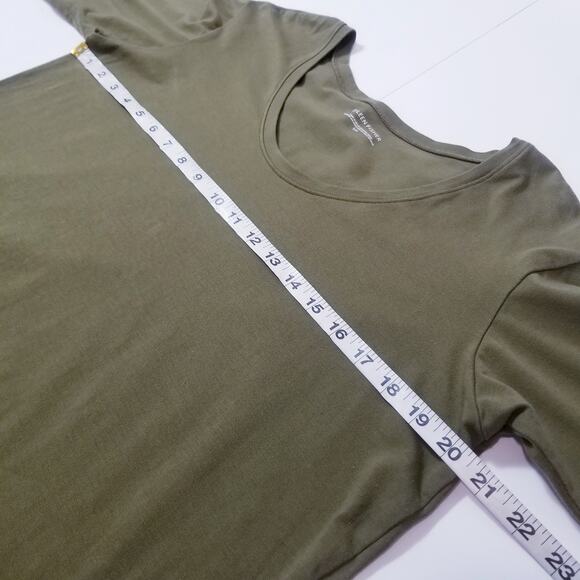 Eileen Fisher Organic Cotton Olive Green Shift Dress - Picture 4 of 10